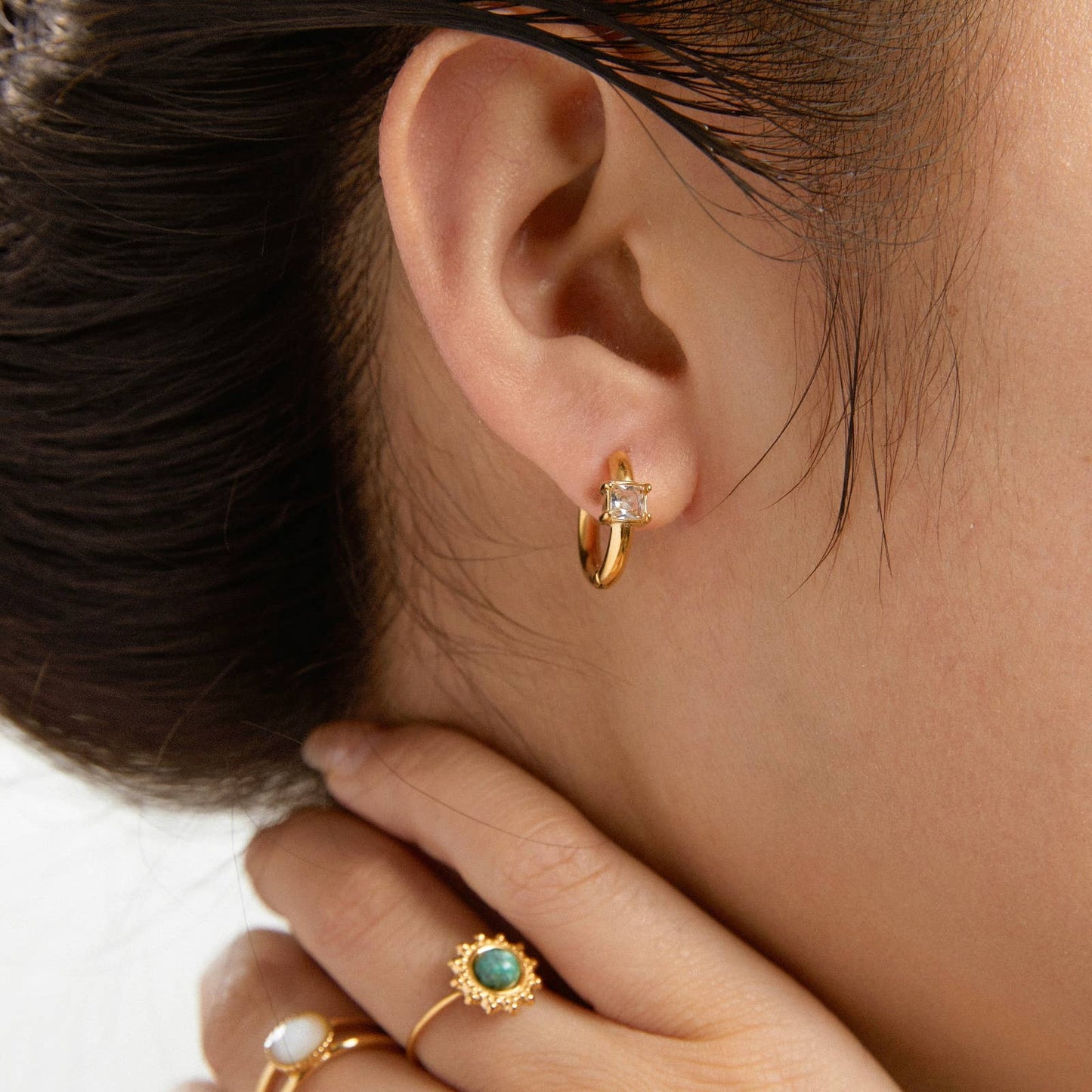 Boucles d'oreilles mini-créoles - Morgana: Argent