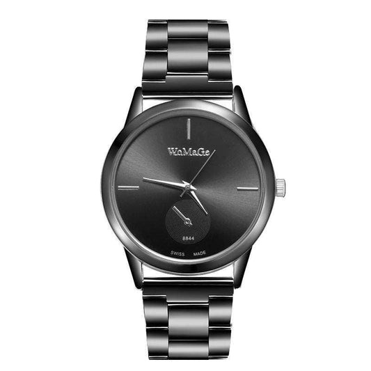 Dames quartzhorloge roestvrij staal Damespolshorloge: zwart