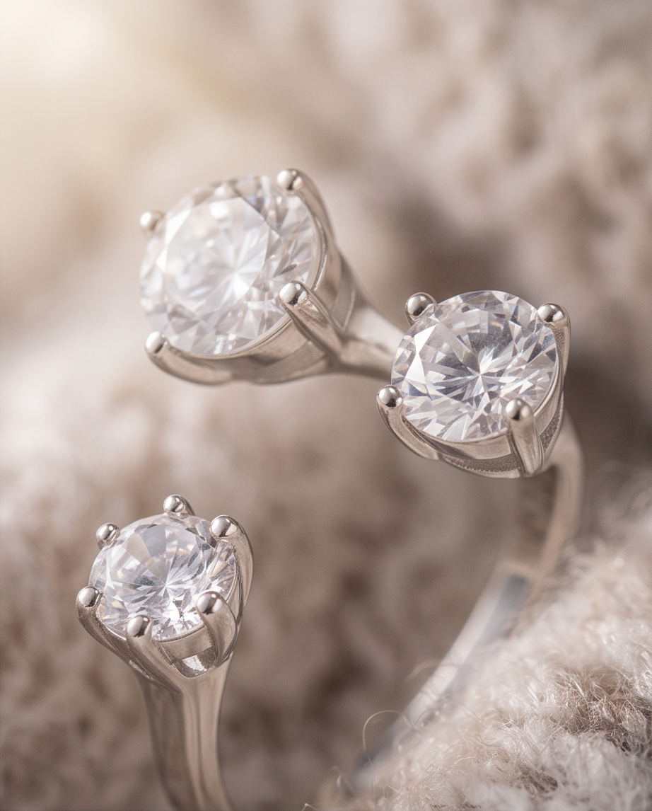Bague Alaska en acier inoxydable argentée