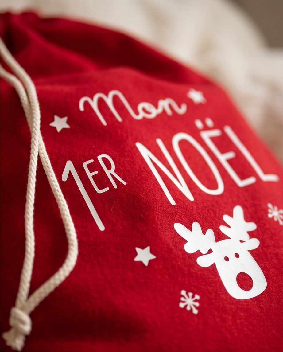 Red Christmas stocking – My first Christmas