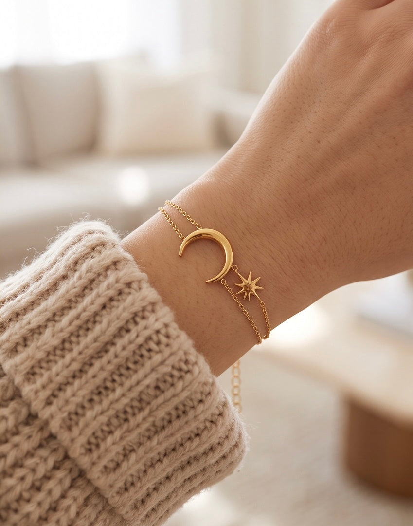 Roestvrijstalen Luna-armband – Goud of Zilver