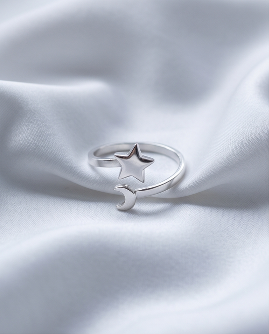 Celestial Ring - Moon & Star