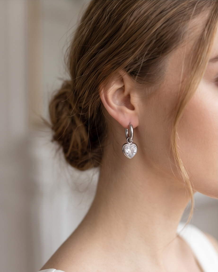 Boucles d’oreilles cœur – Douceur & lumière