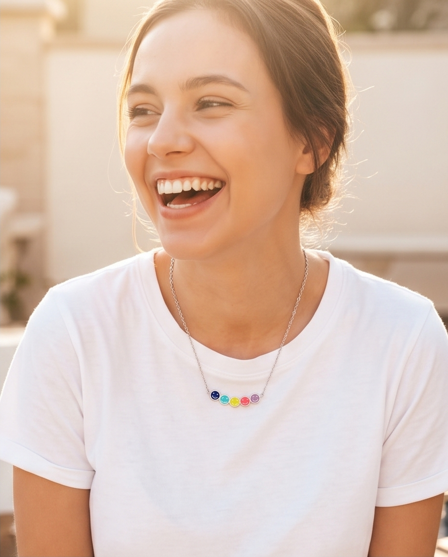 Roestvrijstalen Smiley Ketting – Dagelijkse elegantie