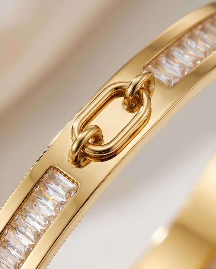 Gold Stainless Steel Tira Bangle Bracelet ✨💛