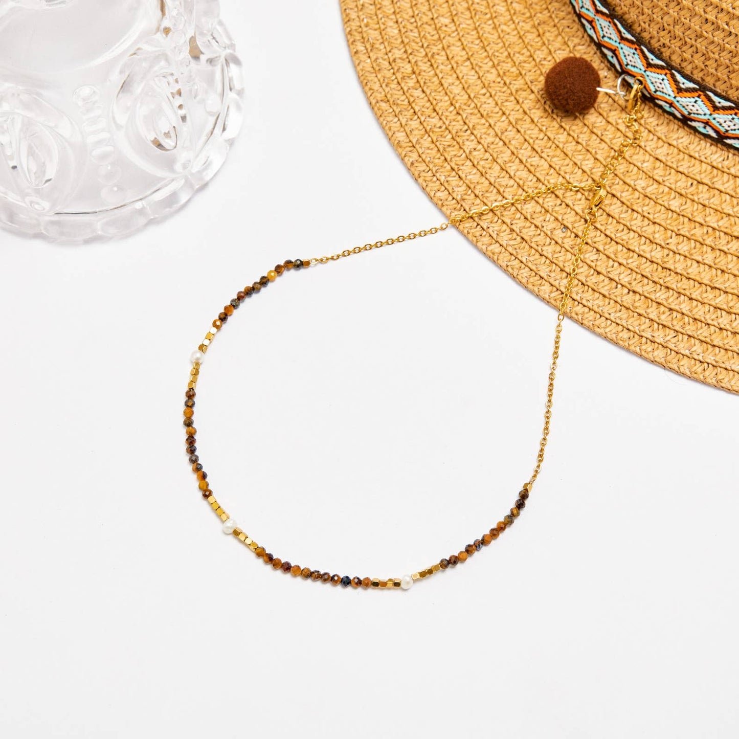 Collier à pierres - Berenice: Oeil de tigre