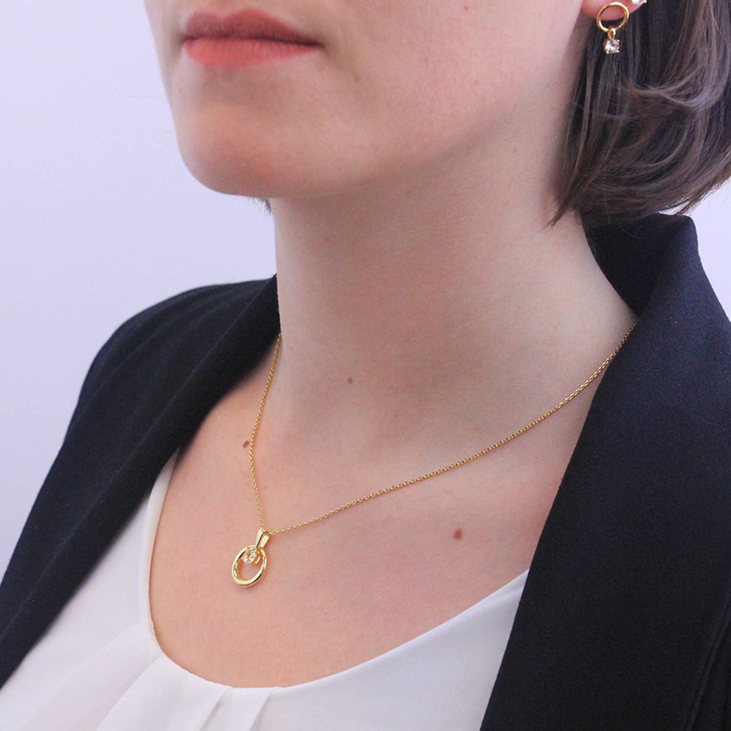 Boucles d'oreilles Octavia - Doré et Cristal