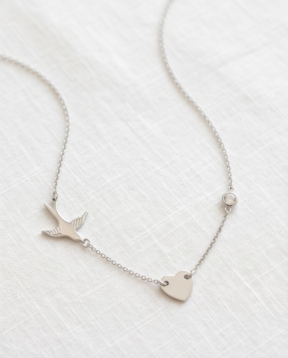 Collier Oiseau Argenté ✨🕊️