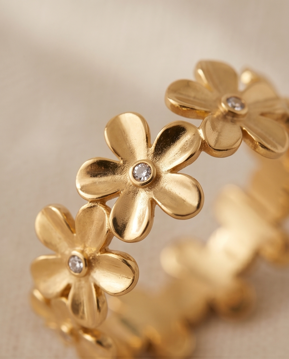 Gold Spring ring in stainless steel 🌸
