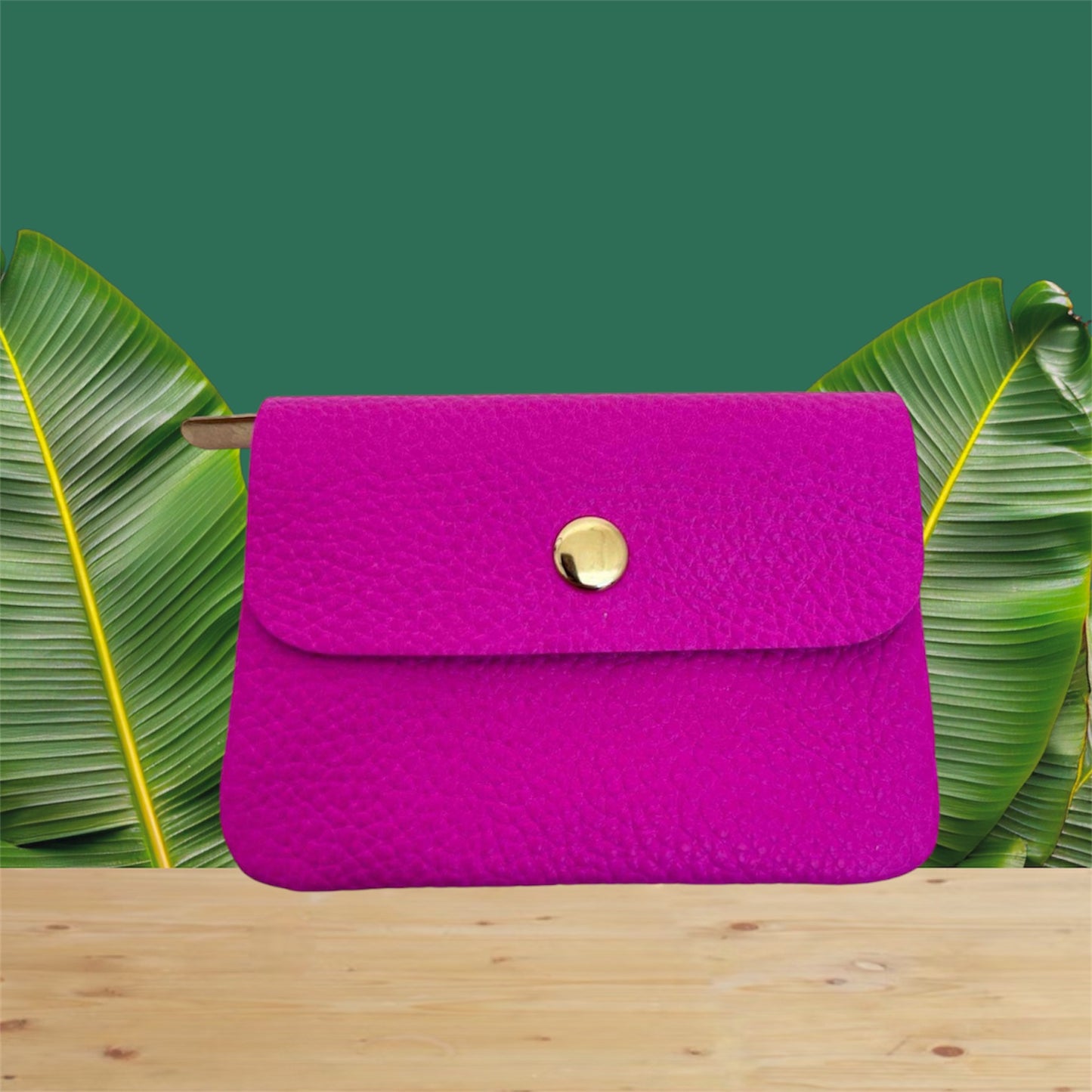 Fushia leren portemonnee
