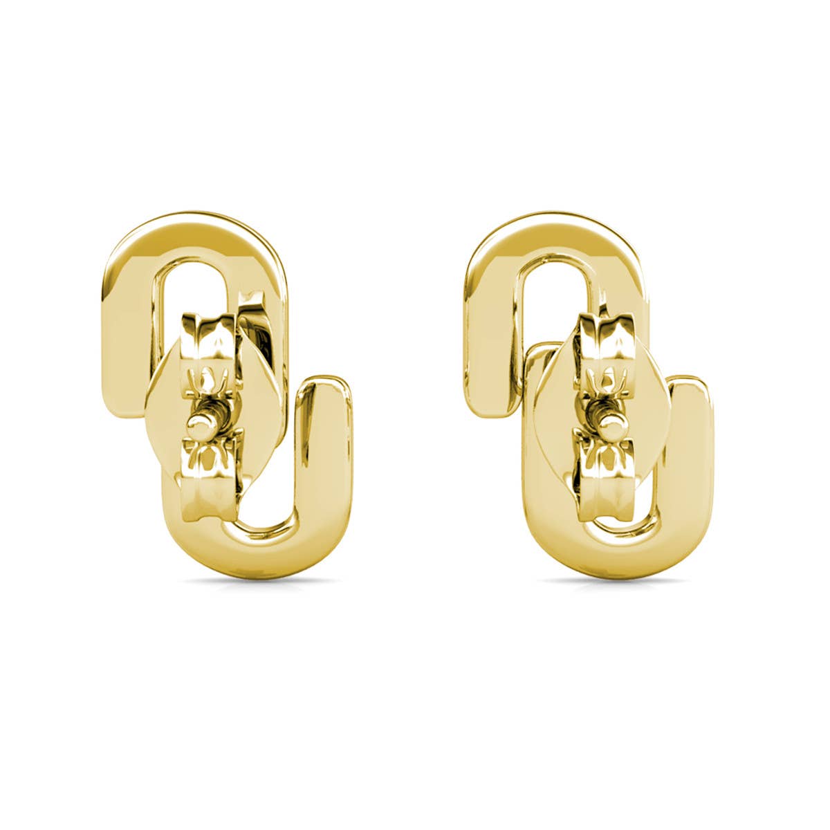Boucles d'oreilles Union - Doré et Cristal