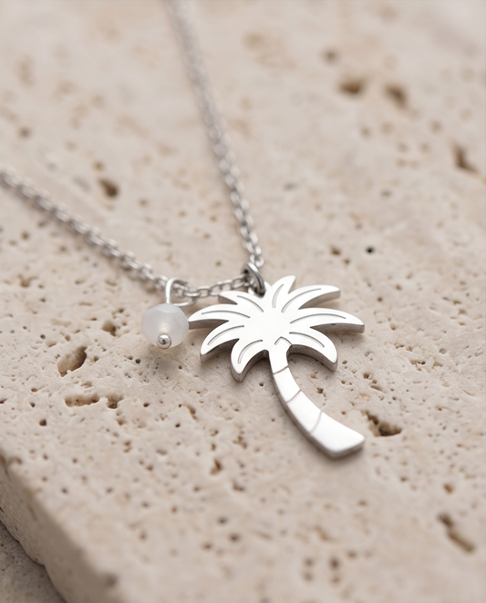 Zilverkleurige Palmboomketting van Roestvrij Staal 🌴✨