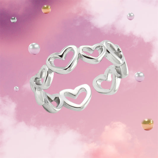 Bagues fines coeurs - Olara: Argent