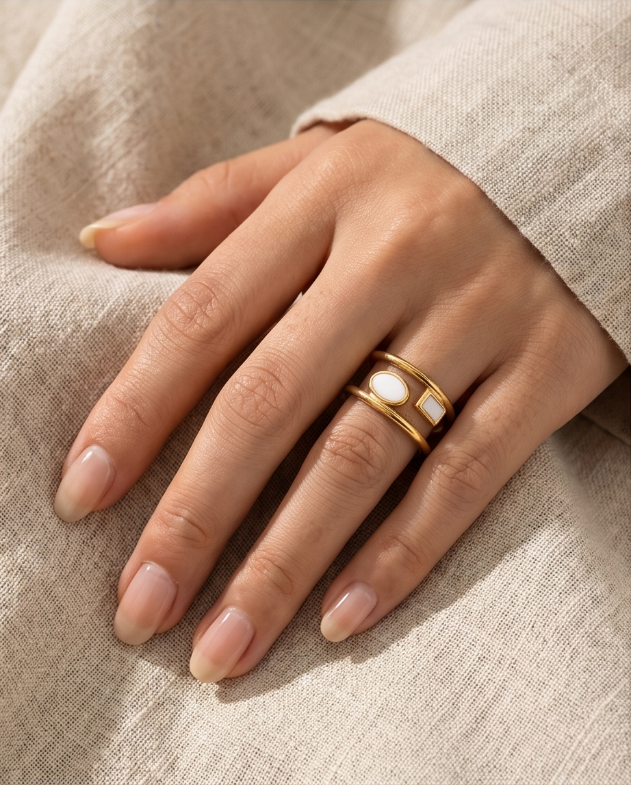 Bague Daisy rose ou blanche en acier inoxydable waterproof ✨