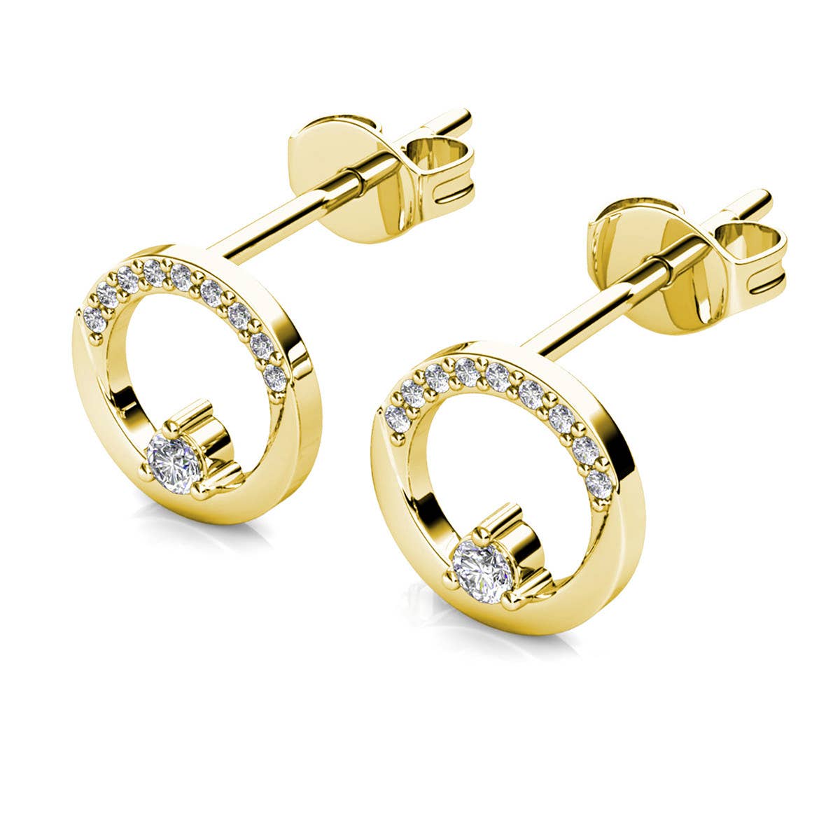 Boucles d'oreilles Clarine - Doré et Cristal
