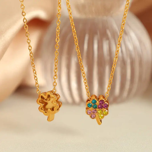 Collier Lucky trèfle coloré