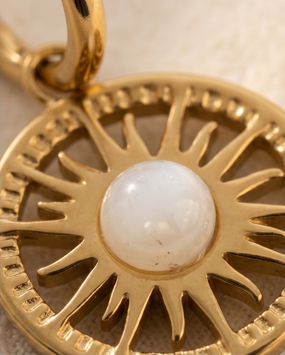 Boucles d’oreilles Ophélie – Agate blanche