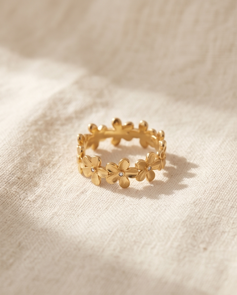Gold Spring ring in stainless steel 🌸