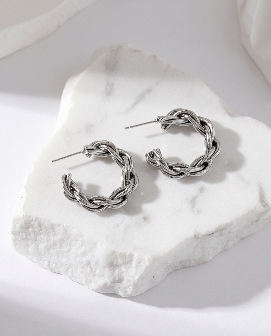 Braided hoop earrings - Agathe