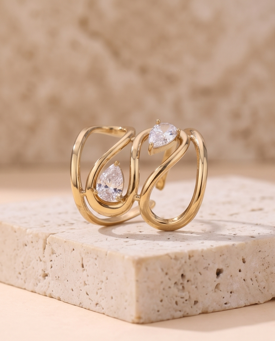 Bague Alice dorée – Le petit coup de cœur ❤️