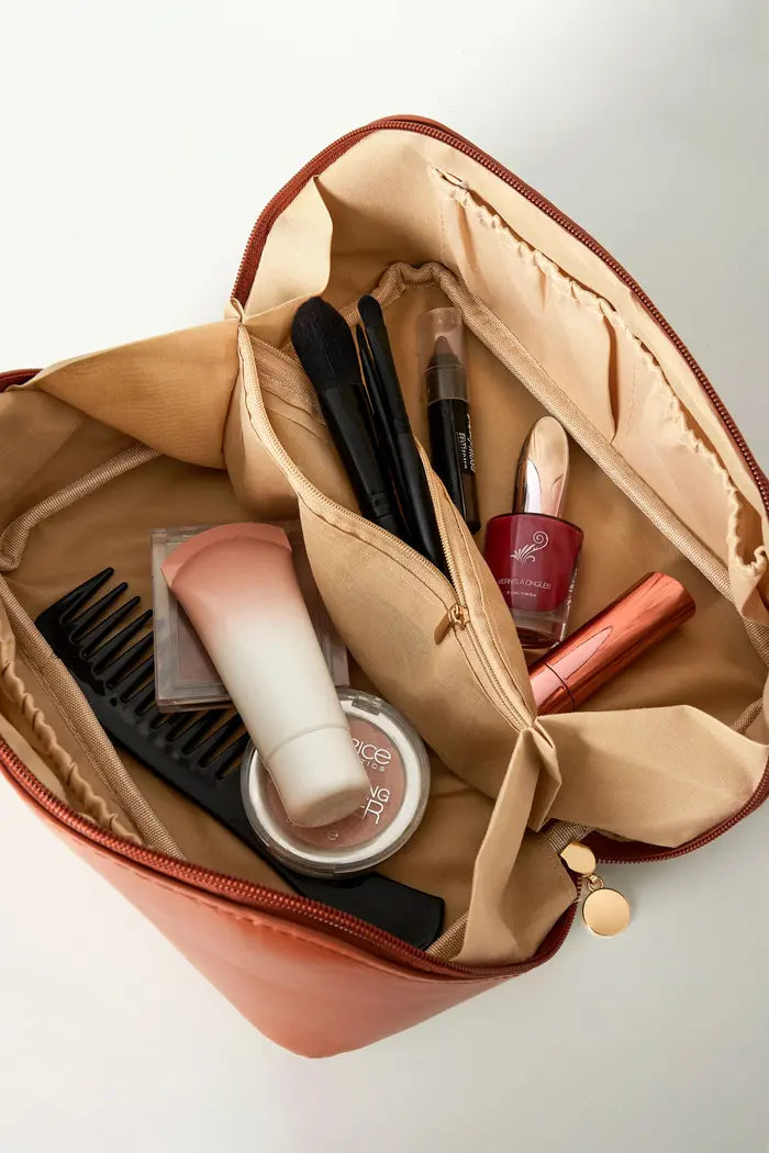 Trousse de maquillage camel