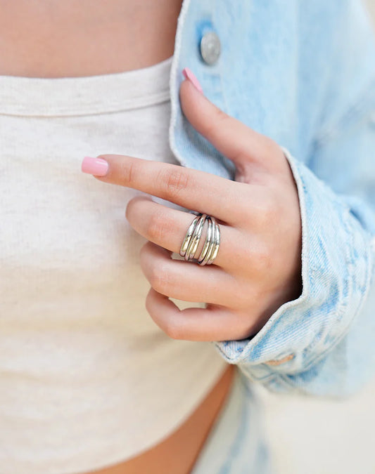 Ring van roestvrij staal - Katya: Zilver