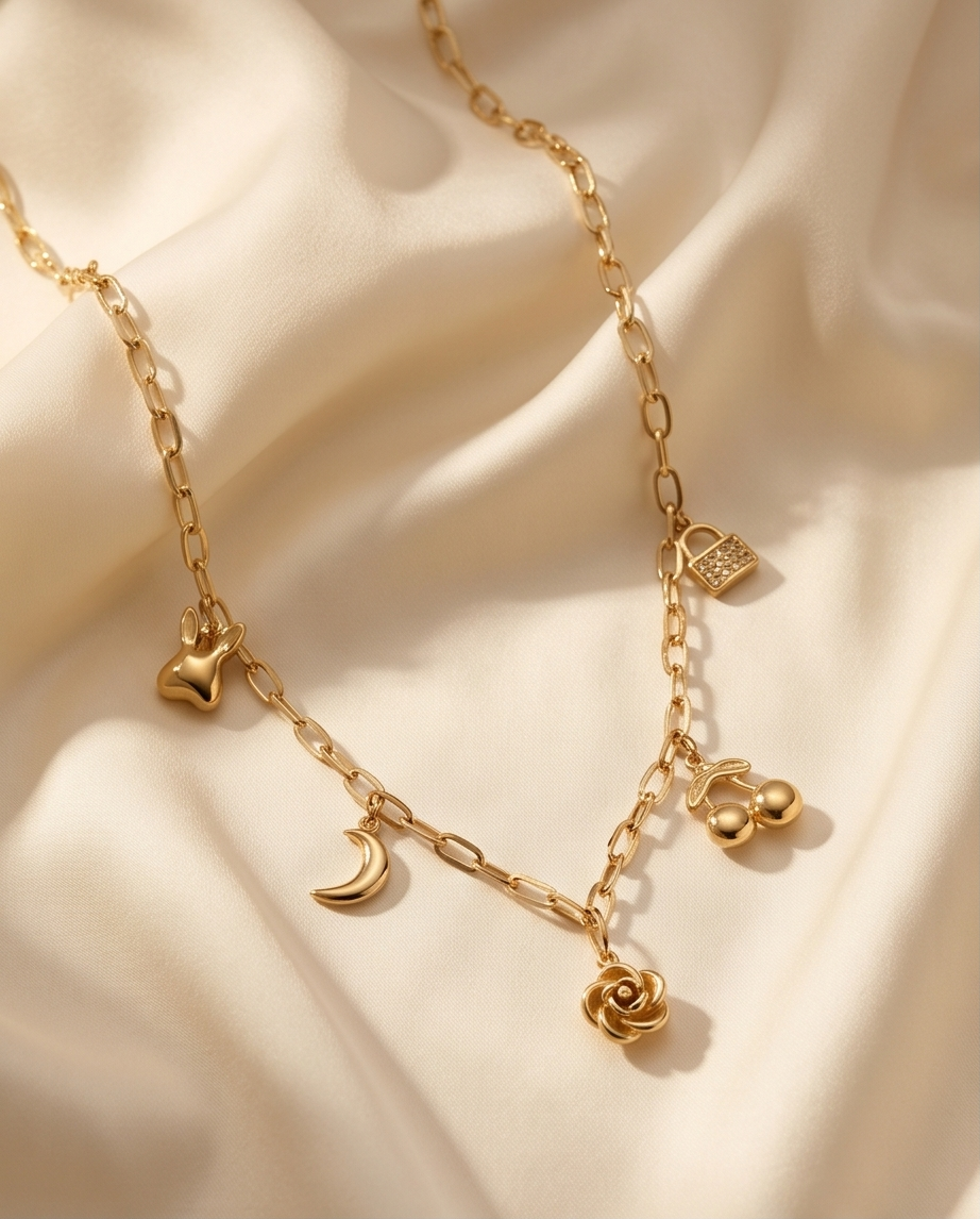 Collier Bri doré en acier inoxydable – Glow simple & stylé