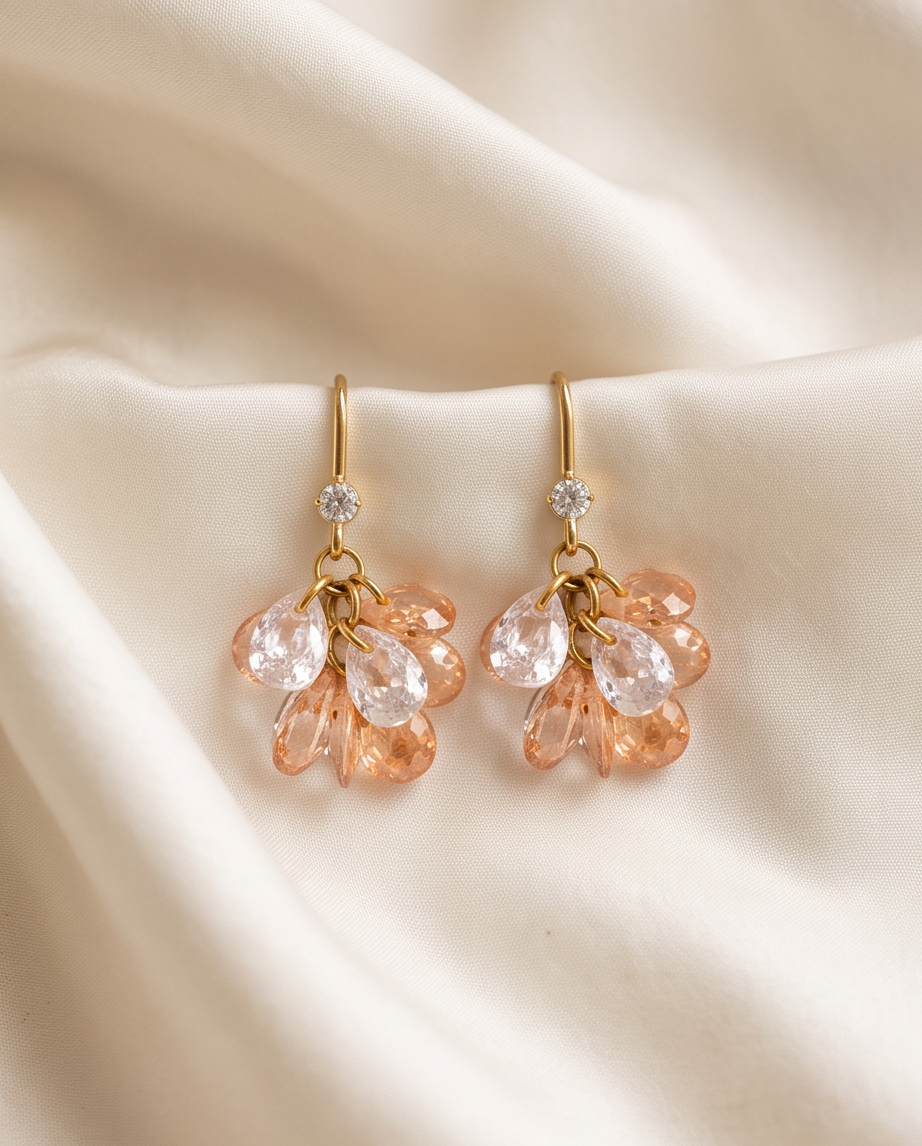 Boucles d’oreilles Rosaline en acier inoxydable doré