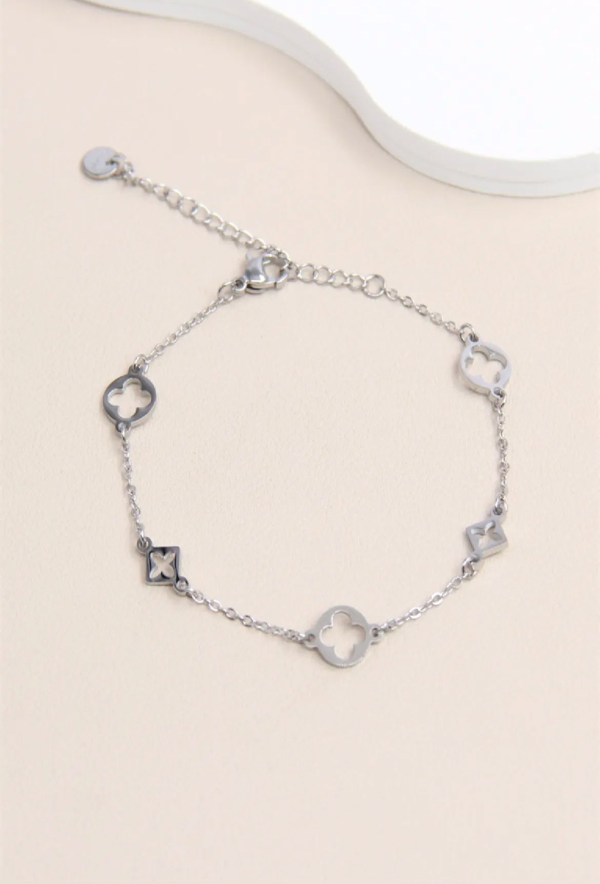 Bracelet Trèfle et Étoiles: argenté