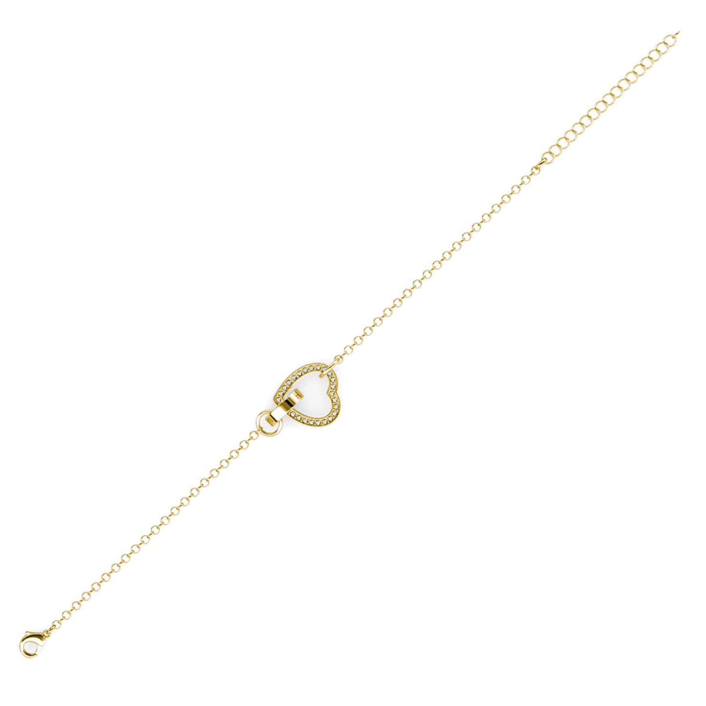 Bracelet Locked Heart - Doré et Cristal
