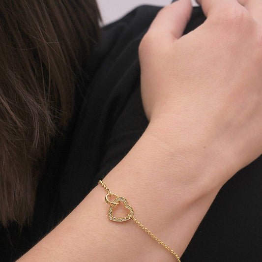 Bracelet Locked Heart - Doré et Cristal