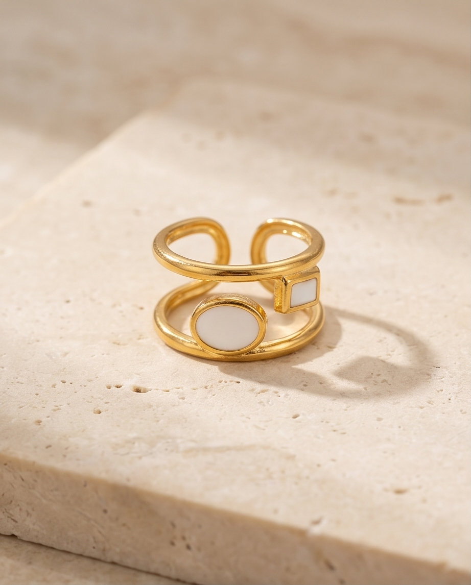 Bague Daisy rose ou blanche en acier inoxydable waterproof ✨