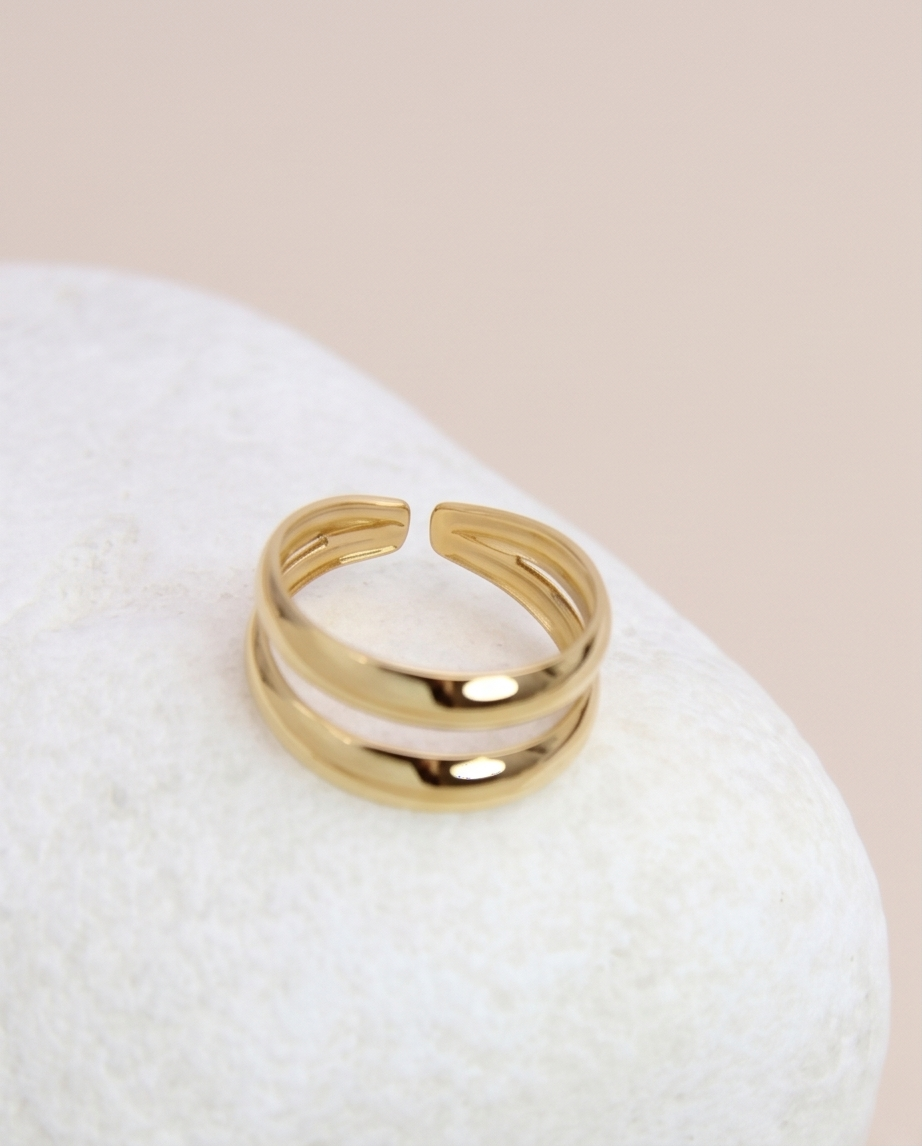 Dubbele ring falanxring: goud