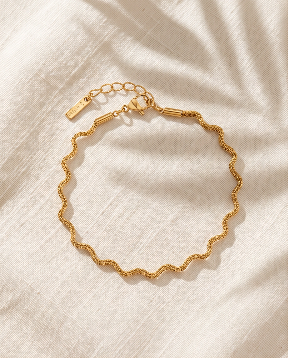 Bracelet Ondine en acier inoxydable doré