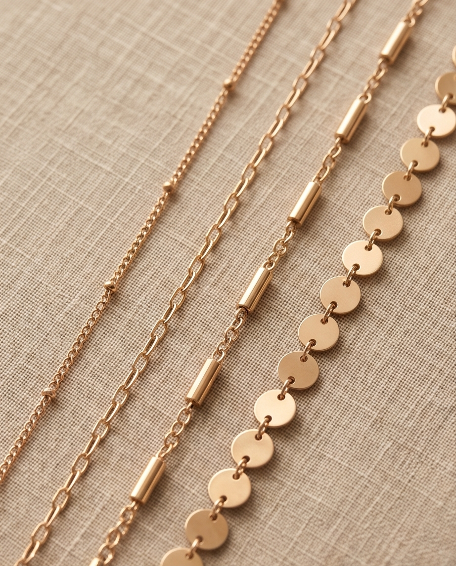 Elodie Bracelet - Set of 4 thin gold bracelets - Perfect stacking ✨