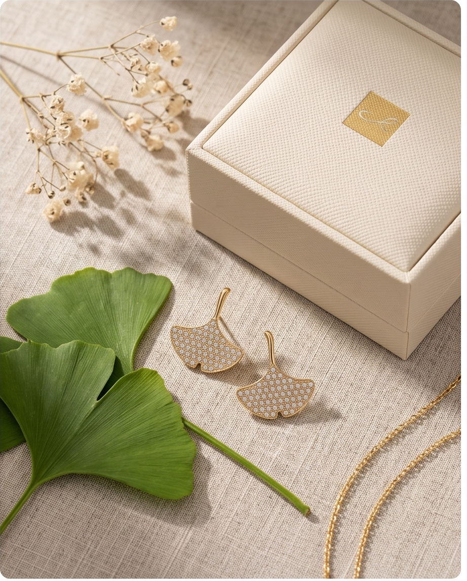 Boucles d’oreilles Ginko – Élégance naturelle