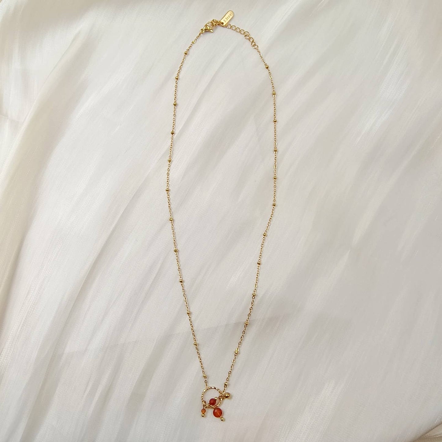 Eenvoudige ketting - Naomi: Rode agaat