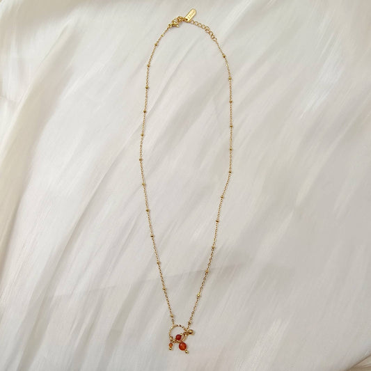 Eenvoudige ketting - Naomi: Rode agaat