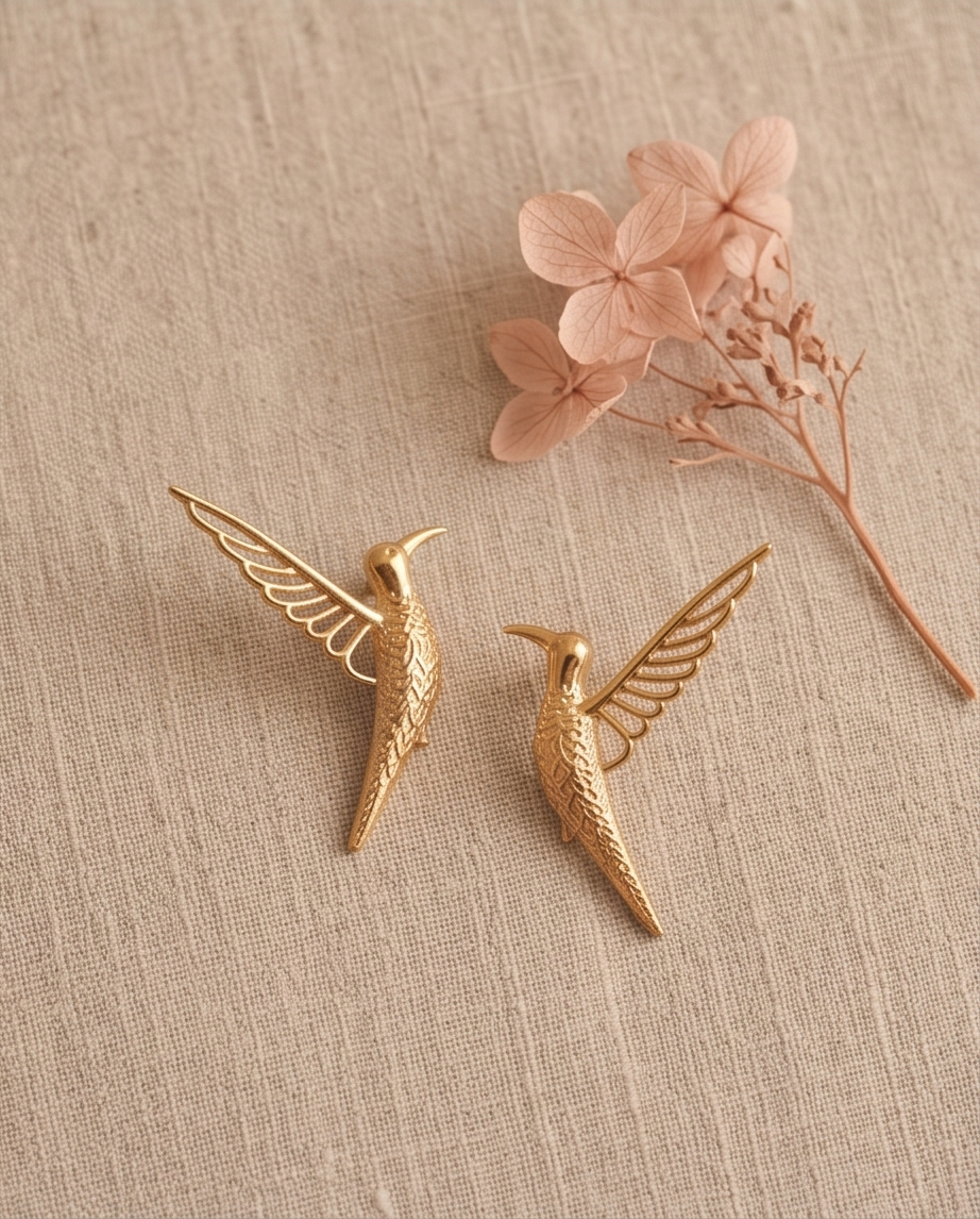 ✨ Boucles d’oreilles Colibri – Légères & pleines d’élégance ✨
