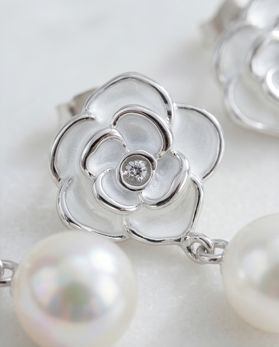 Sterling Silver Pearl Earrings – Delicate Elegance