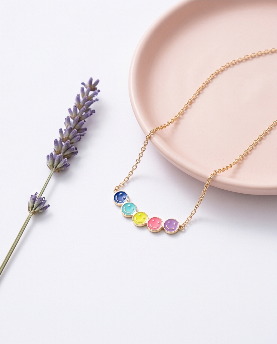 Roestvrijstalen Smiley Ketting – Dagelijkse elegantie
