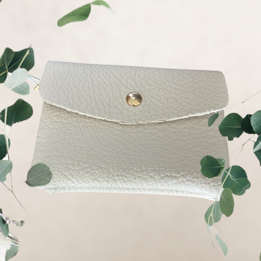 Porte monnaie double beige clair