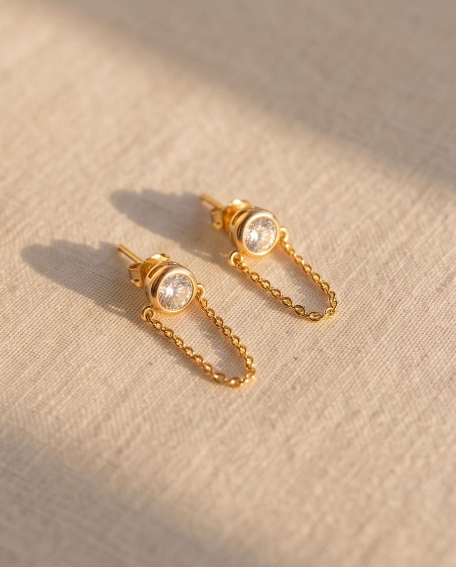 Boucles d'oreille Hugo acier inoxydable doré - argenté