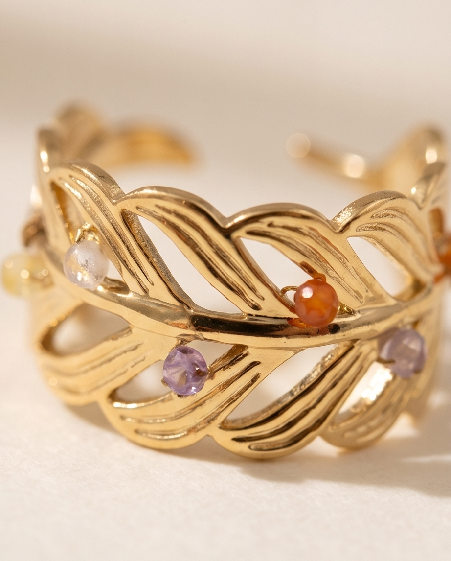 Pearl Leaf Ring - A Jewel of Elegance