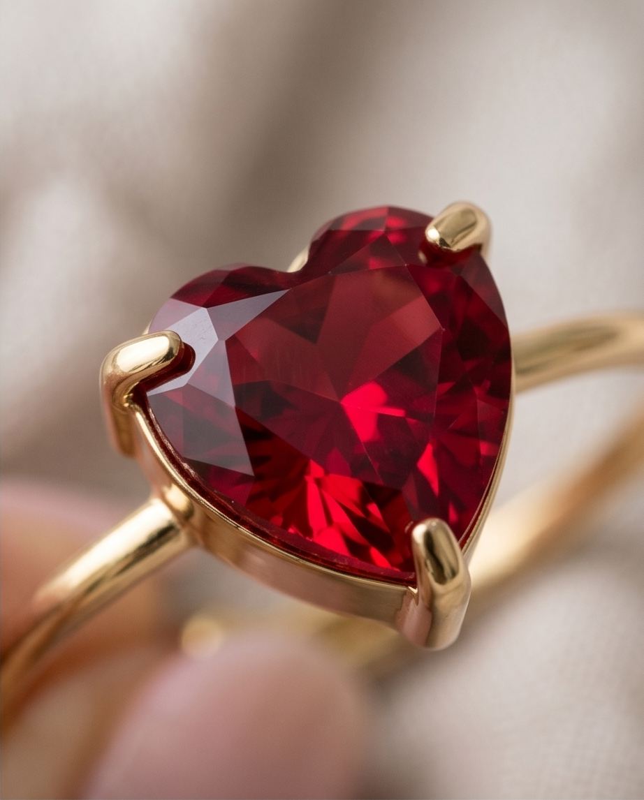 Stainless steel red-colored ring: Red