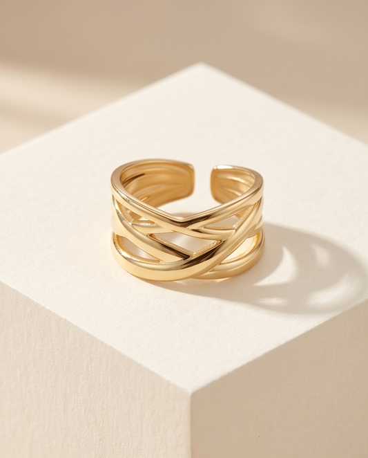 Bague Hola Dorée en Acier Inoxydable ✨🌞