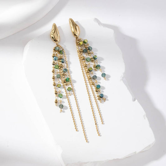 Boucles d'oreilles pendantes - Bonnie: Vert
