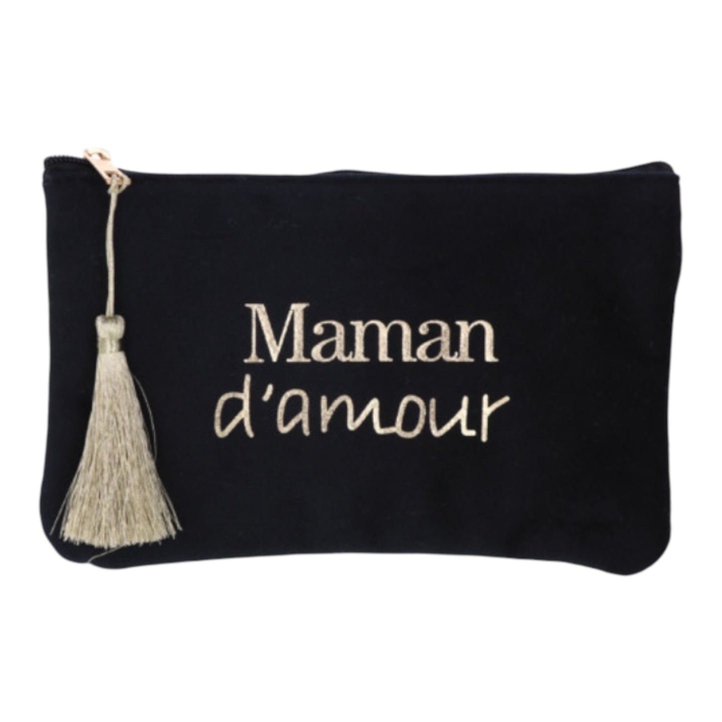 Pochette en velour: Maman d’amour noir