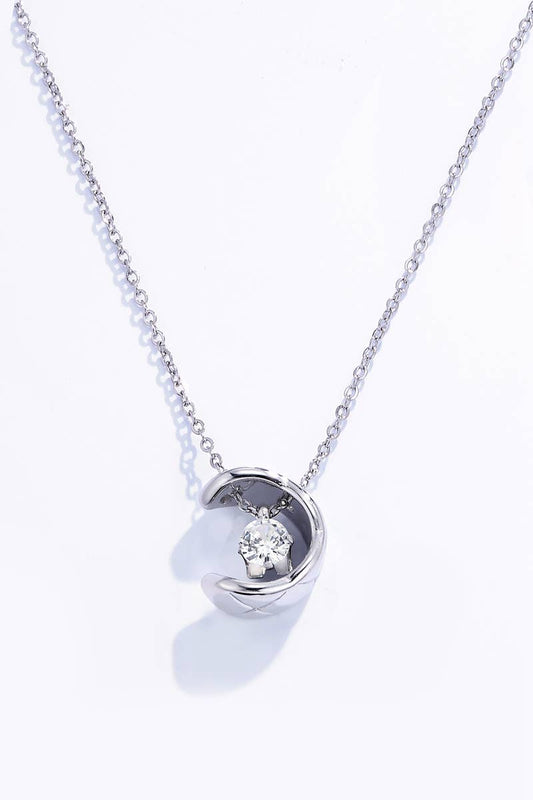 Collier avec strass en acier inoxydable: Argent