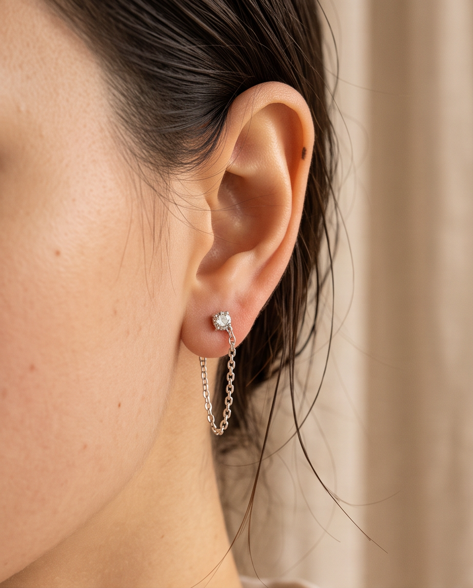 Boucles d'oreille Hugo acier inoxydable doré - argenté